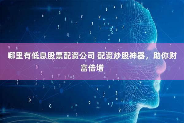 哪里有低息股票配资公司 配资炒股神器，助你财富倍增